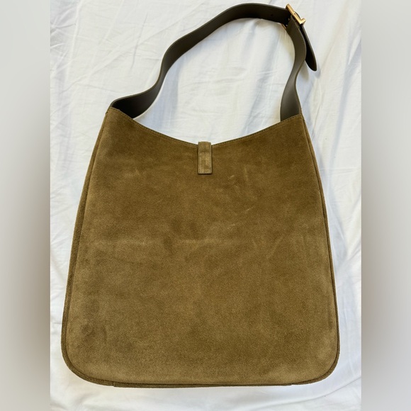 YSL Saint Laurent Le 5 a 7 Large Shoulder Bag Barley Green Suede - Picture 4 of 13